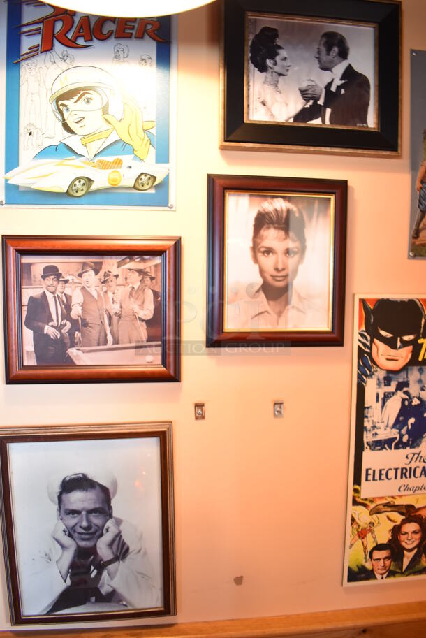 ALL ONE MONEY! Wall Lot of Various Pictures Including Audrey Hepburn, Sailor and Batman. BUYER MUST REMOVE. (Dining Room) - Image 4 of 6