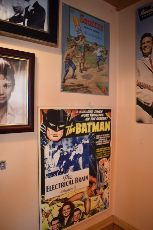 ALL ONE MONEY! Wall Lot of Various Pictures Including Audrey Hepburn, Sailor and Batman. BUYER MUST REMOVE. (Dining Room) - Image 5 of 6