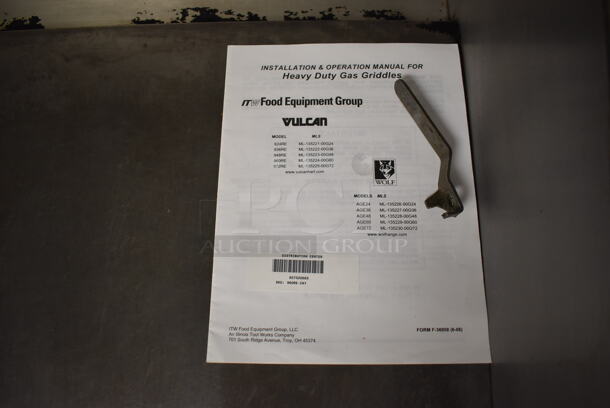 Vulcan Stainless Steel Commercial Countertop Natural Gas Powered Flat Top Griddle w/ Thermostatic Controls on Stainless Steel Equipment Stand w/ Under Shelf and Commercial Casters. Unit Was In Working Condition When Restaurant Closed. BUYER MUST REMOVE. (Front Kitchen) - Image 5 of 11