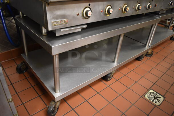 Vulcan Stainless Steel Commercial Countertop Natural Gas Powered Flat Top Griddle w/ Thermostatic Controls on Stainless Steel Equipment Stand w/ Under Shelf and Commercial Casters. Unit Was In Working Condition When Restaurant Closed. BUYER MUST REMOVE. (Front Kitchen) - Image 10 of 11