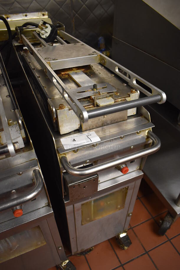 Taylor QS11 Stainless Steel Commercial Electric Powered Clamshell Flat Top Griddle on Commercial Casters. 250 Volts, 3 Phase. Unit Was In Working Condition When Restaurant Closed. (Front Kitchen) - Image 2 of 9
