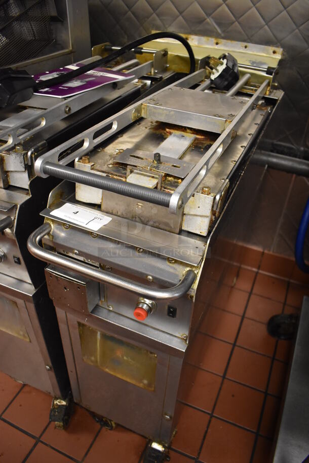 Taylor QS11 Stainless Steel Commercial Electric Powered Clamshell Flat Top Griddle on Commercial Casters. 250 Volts, 3 Phase. Unit Was In Working Condition When Restaurant Closed. (Front Kitchen) - Image 3 of 9