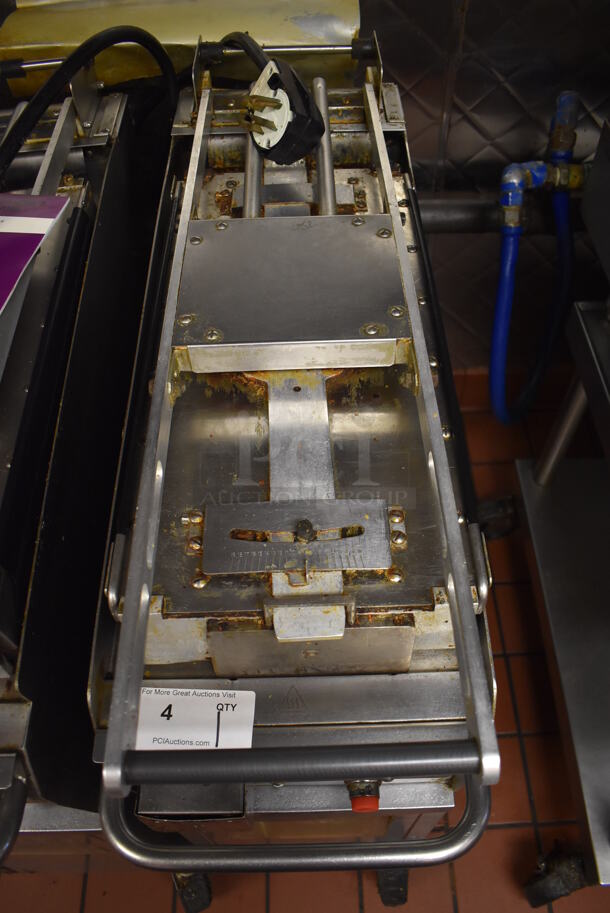 Taylor QS11 Stainless Steel Commercial Electric Powered Clamshell Flat Top Griddle on Commercial Casters. 250 Volts, 3 Phase. Unit Was In Working Condition When Restaurant Closed. (Front Kitchen) - Image 4 of 9