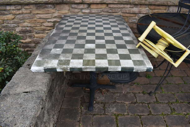 ALL ONE MONEY! Lot of 7 Black Metal Mesh Patio Chairs, 2 Black Metal Mesh Patio Tables and Table. 48x48x30, 25x17x38. (Patio) - Image 5 of 5