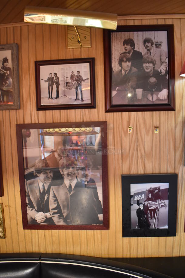 ALL ONE MONEY! Wall Lot of Various Pictures Including The Beatles; John Lennon, Paul McCartney, George Harrison and Ringo Starr. Does Not Include Mirror. BUYER MUST REMOVE. (Dining Room) - Image 4 of 8