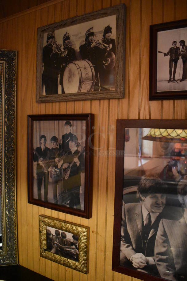 ALL ONE MONEY! Wall Lot of Various Pictures Including The Beatles; John Lennon, Paul McCartney, George Harrison and Ringo Starr. Does Not Include Mirror. BUYER MUST REMOVE. (Dining Room) - Image 5 of 8