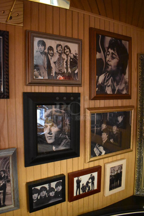 ALL ONE MONEY! Wall Lot of Various Pictures Including The Beatles; John Lennon, Paul McCartney, George Harrison and Ringo Starr. Does Not Include Mirror. BUYER MUST REMOVE. (Dining Room) - Image 7 of 8