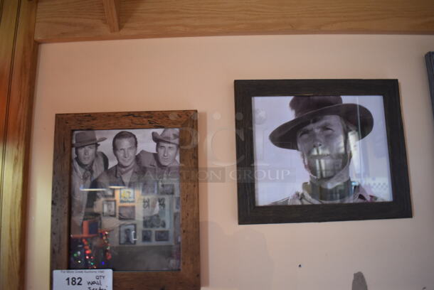 ALL ONE MONEY! Wall Lot of Various Pictures Including Clint Eastwood and Westerns. BUYER MUST REMOVE. (Dining Room) - Image 3 of 5