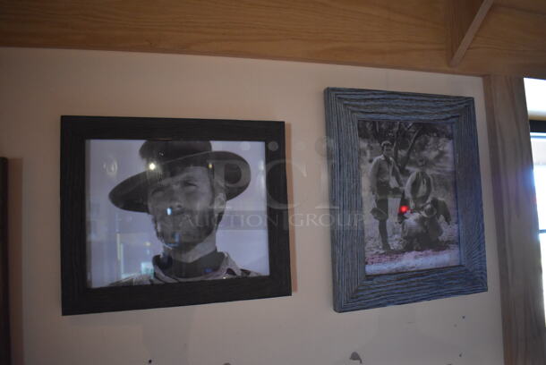 ALL ONE MONEY! Wall Lot of Various Pictures Including Clint Eastwood and Westerns. BUYER MUST REMOVE. (Dining Room) - Image 4 of 5