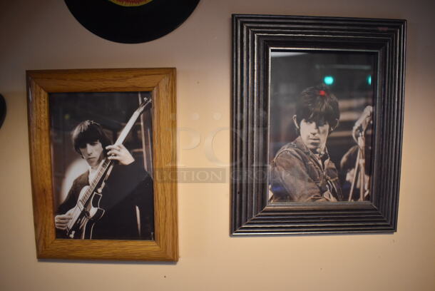 ALL ONE MONEY! Wall Lot of Various Pictures Including the Rolling Stones and Records. Does Not Include Guitar. BUYER MUST REMOVE. (Dining Room) - Image 6 of 8