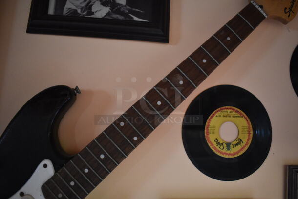 Black and White Decorative Guitar. BUYER MUST REMOVE. (Dining Room) - Image 4 of 4