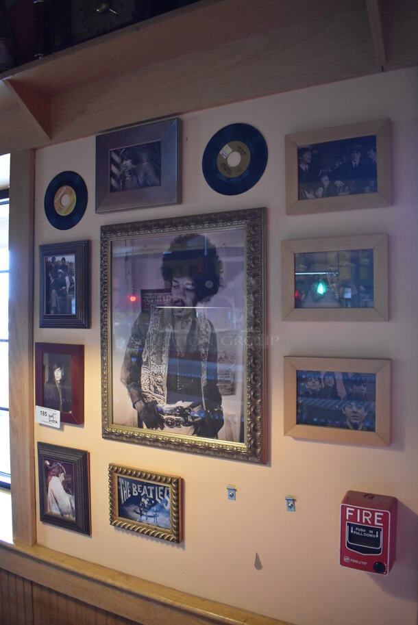 ALL ONE MONEY! Wall Lot of Various Pictures Including The Beatles and a Record. BUYER MUST REMOVE. (Dining Room) - Image 1 of 6