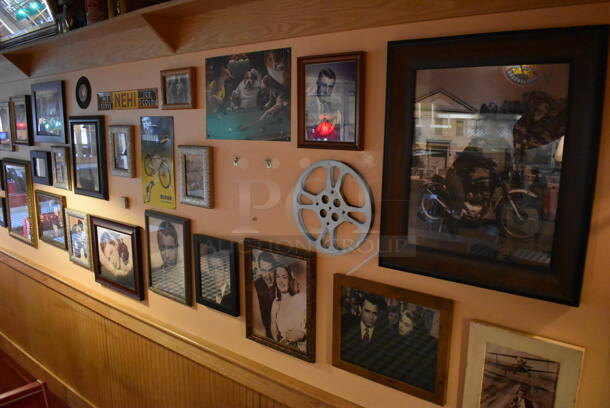 ALL ONE MONEY! Wall Lot of Various Pictures Including Poker Playing Dogs, Actors and Records. BUYER MUST REMOVE. (Dining Room) - Image 2 of 12