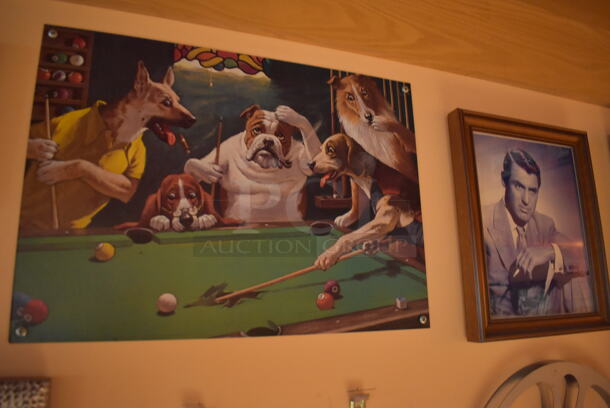ALL ONE MONEY! Wall Lot of Various Pictures Including Poker Playing Dogs, Actors and Records. BUYER MUST REMOVE. (Dining Room) - Image 4 of 12