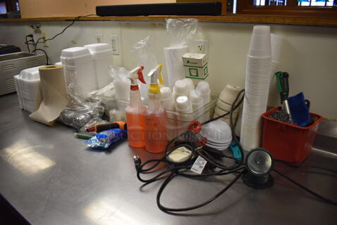ALL ONE MONEY! Lot of Various Items Including Disposable Cups and To Go Containers! (Front Kitchen)