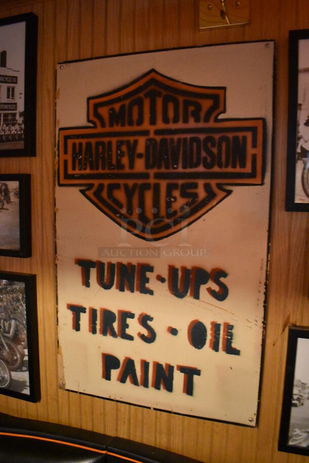 ALL ONE MONEY! Wall Lot of Various Pictures Including Harley Davidson Motorcycles and Clothes. Does Not Include Mirror. BUYER MUST REMOVE. (Dining Room) - Image 9 of 10