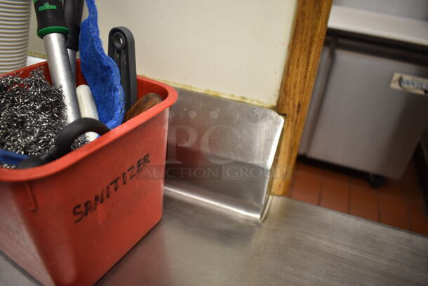 Stainless Steel Commercial Table w/ Partial Back Splash and Semi Under Shelf. (Front Kitchen) - Image 5 of 7