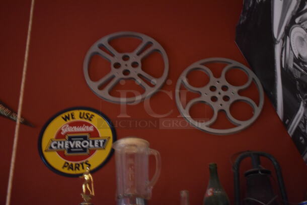 ALL ONE MONEY! Shelf Lot of Various Items Including Trophies and Wall Decor Above The Shelf. Does Not Include The Shelf Itself. BUYER MUST REMOVE. (Dining Room) - Image 5 of 6