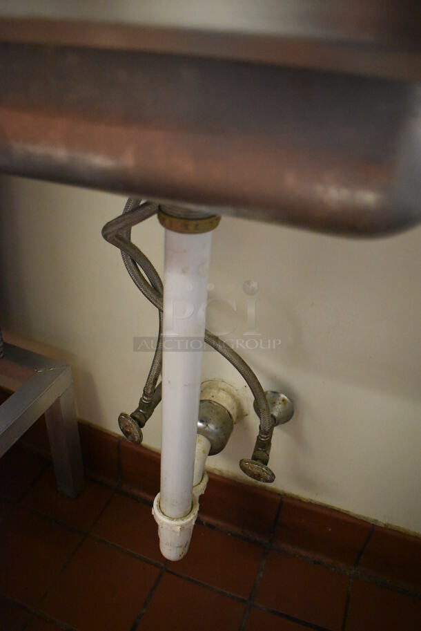 Stainless Steel Commercial Single Bay Wall Mount Sink w/ Faucet and Handles. BUYER MUST REMOVE. (Front Kitchen) - Image 5 of 5