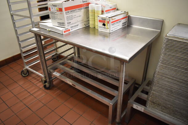 Metal Table w/ Back Splash on Commercial Casters. (Front Kitchen) - Image 2 of 3