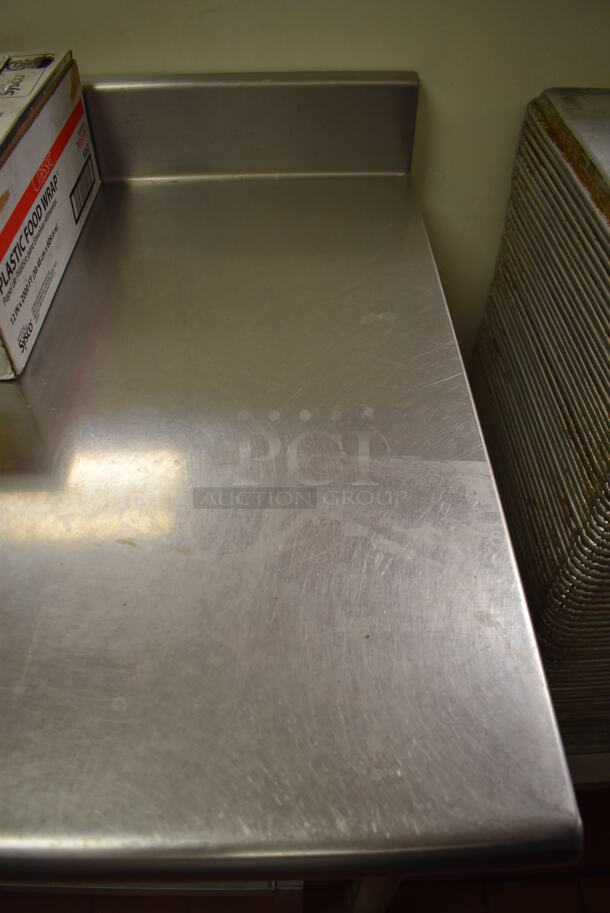 Metal Table w/ Back Splash on Commercial Casters. (Front Kitchen) - Image 3 of 3