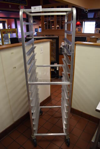 Metal Commercial Pan Transport Rack on Commercial Casters. (Front Kitchen)