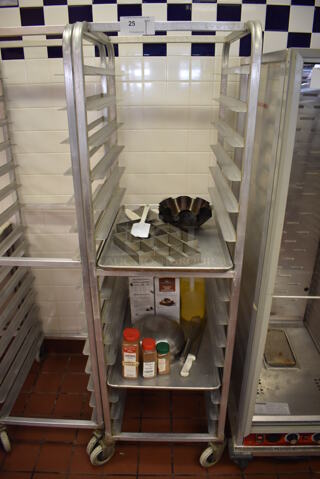 Metal Pan Transport Rack w/ Contents on Commercial Casters. (Front Kitchen) 