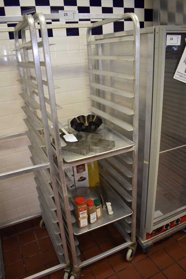 Metal Pan Transport Rack w/ Contents on Commercial Casters. (Front Kitchen)  - Image 2 of 5