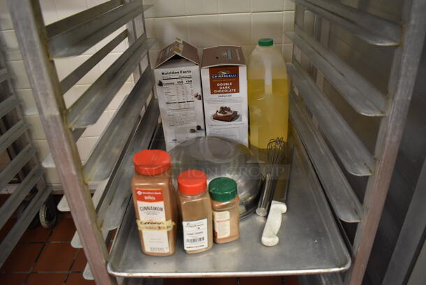 Metal Pan Transport Rack w/ Contents on Commercial Casters. (Front Kitchen)  - Image 4 of 5