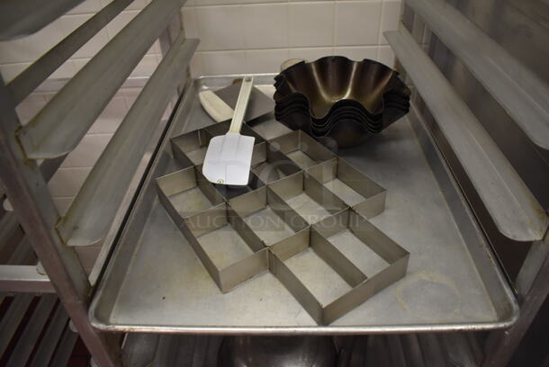 Metal Pan Transport Rack w/ Contents on Commercial Casters. (Front Kitchen)  - Image 5 of 5