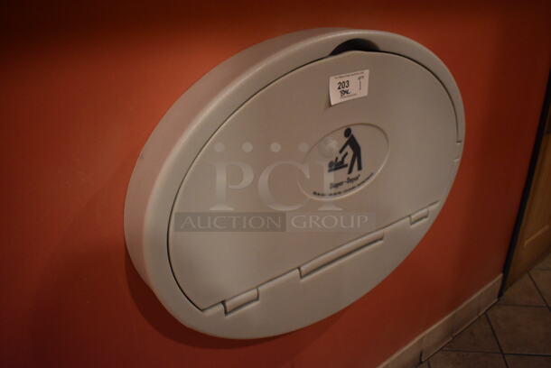 Gray Poly Wall Mount Diaper Changing Station. BUYER MUST REMOVE. (Womens Restroom) - Image 2 of 3