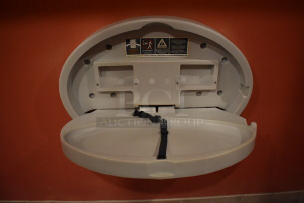 Gray Poly Wall Mount Diaper Changing Station. BUYER MUST REMOVE. (Womens Restroom) - Image 3 of 3