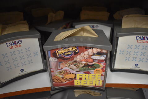 25 Dixie Gray and Black Poly Napkin Dispensers. 25 Times Your Bid! (Front Kitchen)