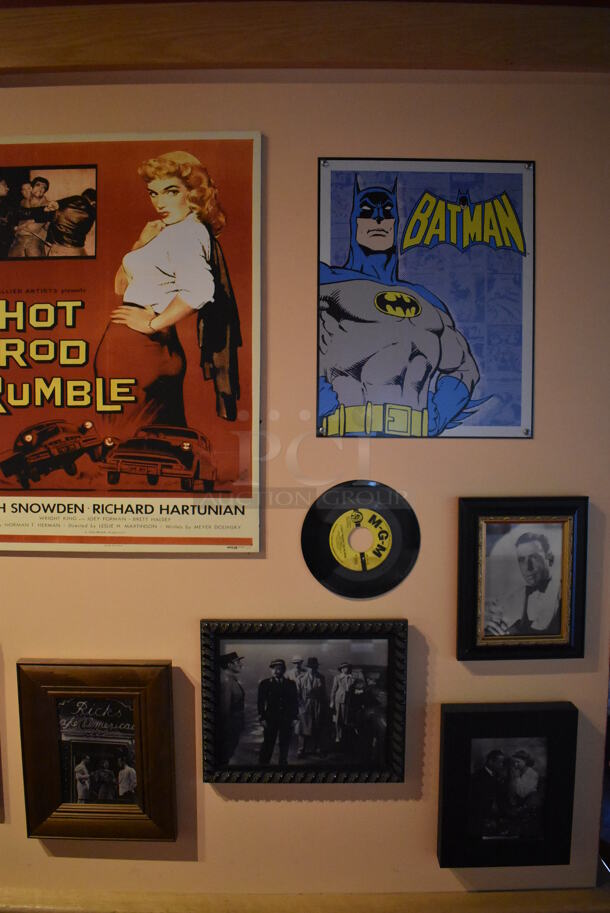 ALL ONE MONEY! Wall Lot of Various Pictures Including Superman, Audrey Hepburn and Batman. BUYER MUST REMOVE. (Side Dining Room) - Image 7 of 7