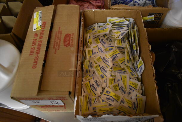 ALL ONE MONEY! Lot of Various Products Including Sugar Packets, Malt Vinegar Bottles and To Go Containers. (Front Kitchen)  - Image 4 of 6