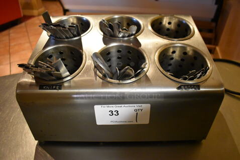 Metal Countertop Silverware Holders w/ Utensils. (Front Kitchen)
