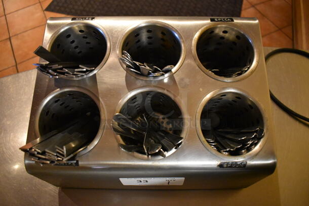 Metal Countertop Silverware Holders w/ Utensils. (Front Kitchen) - Image 3 of 4