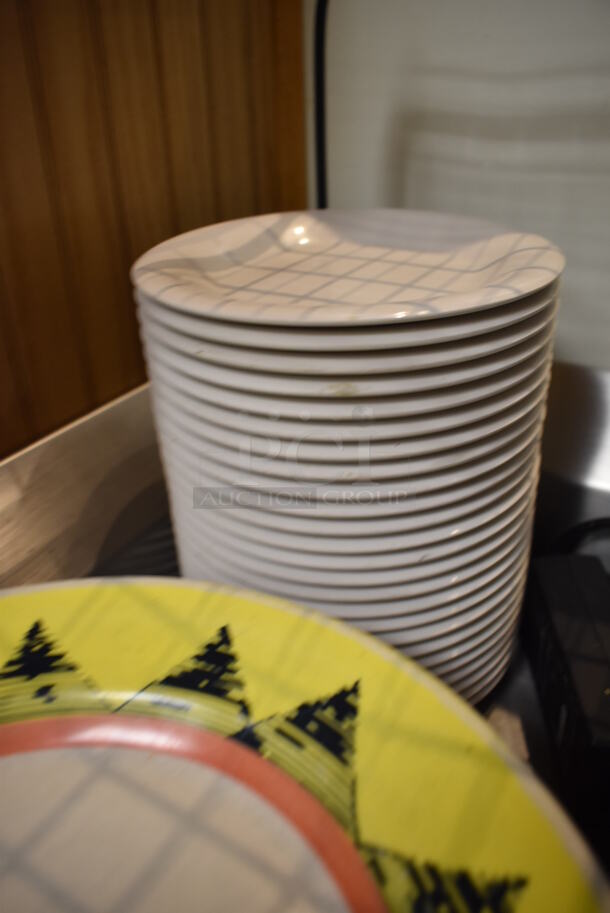 ALL ONE MONEY! Lot of Various Items Including Epson M188B Receipt Printer, Ceramic Plates and Black Wire Rack. (Front Kitchen) - Image 4 of 7