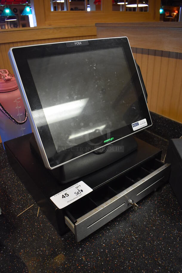 ALL ONE MONEY! Lot of Posiflex XT-3000 15" POS Monitor w/ Epson M267D Receipt Printer and Metal Cash Drawer. (Front Kitchen) - Image 2 of 8