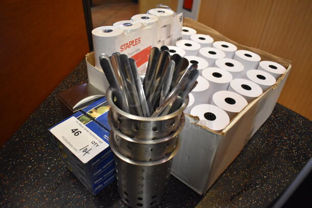 ALL ONE MONEY! Lot of Various Items Including Receipt Printer Paper Rolls and Utensils. (Front Kitchen) - Image 4 of 4