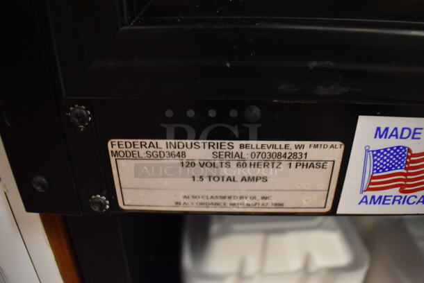 Federal Industries SGD3648 Metal Commercial Floor Style Dry Bakery Display Case Merchandiser. 120 Volts, 1 Phase. Unit Was In Working Condition When Restaurant Closed. (Front Kitchen) - Image 8 of 8