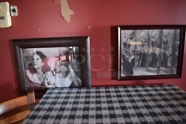 ALL ONE MONEY! Wall Lot of Various Pictures Including Audrey Hepburn, Tennis Racket and Actors. BUYER MUST REMOVE. (Party Dining Room) - Image 3 of 10