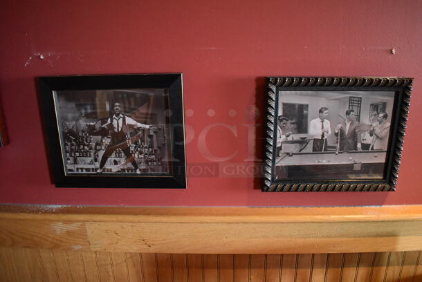 ALL ONE MONEY! Wall Lot of Various Pictures Including Audrey Hepburn, Tennis Racket and Actors. BUYER MUST REMOVE. (Party Dining Room) - Image 4 of 10