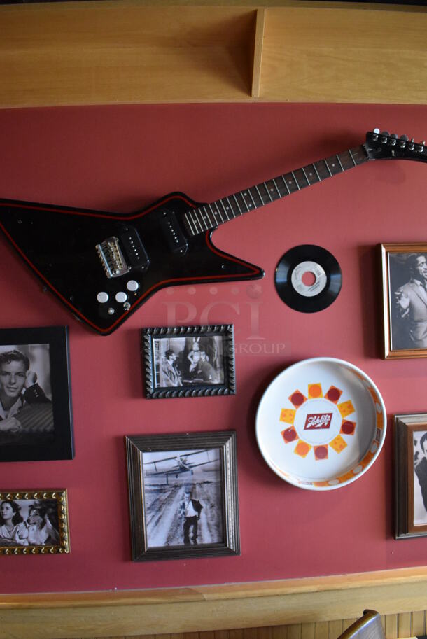 ALL ONE MONEY! Wall Lot of Various Pictures Including Audrey Hepburn, Tennis Racket and Actors. BUYER MUST REMOVE. (Party Dining Room) - Image 7 of 10