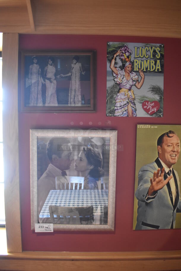 ALL ONE MONEY! Wall Lot of Various Pictures Including Actors, Budweiser Sign and Bill Haley. BUYER MUST REMOVE. (Party Dining Room) - Image 2 of 5