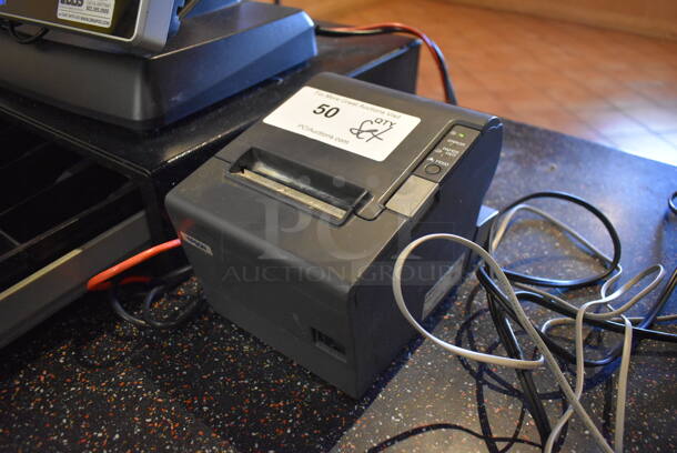 ALL ONE MONEY! Lot of Posiflex XT-3000 15" POS Monitor w/ CyberPower 1000VA UPS, Epson M129H Receipt Printer and Metal Cash Drawer. Unit Was In Working Condition When Restaurant Closed. (Front Kitchen) - Image 4 of 9