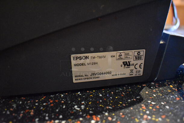 ALL ONE MONEY! Lot of Posiflex XT-3000 15" POS Monitor w/ CyberPower 1000VA UPS, Epson M129H Receipt Printer and Metal Cash Drawer. Unit Was In Working Condition When Restaurant Closed. (Front Kitchen) - Image 5 of 9