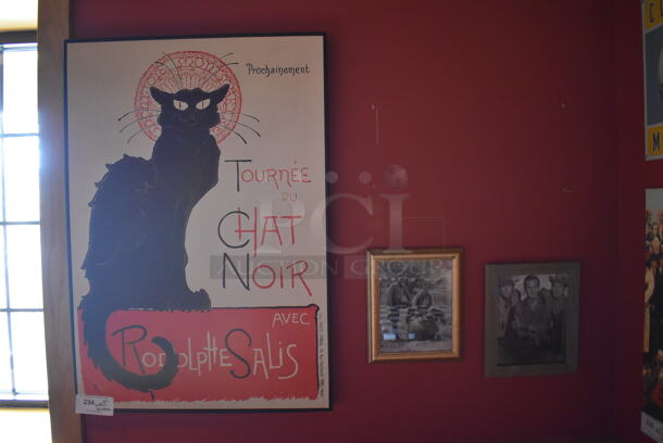 ALL ONE MONEY! Wall Lot of Various Pictures Including tournee Cat and Actors. BUYER MUST REMOVE. (Party Dining Room) - Image 1 of 4