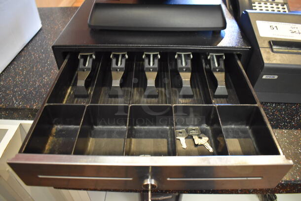 ALL ONE MONEY! Lot of Posiflex XT-3000 15" POS Monitor w/ CyberPower 1000VA UPS, Epson M129H Receipt Printer and Metal Cash Drawer. Unit Was In Working Condition When Restaurant Closed. (Front Kitchen) - Image 7 of 9