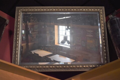 Framed Mirror. BUYER MUST REMOVE. (Party Dining Room)